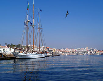 Cascais - sea with boat.