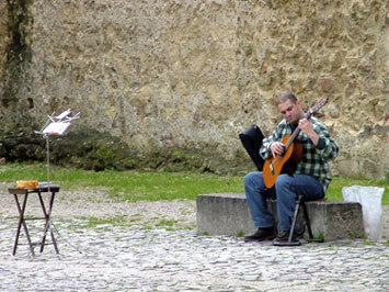 Street musician, Lisbon, Portugal.