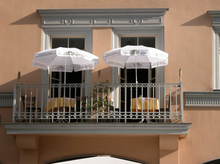 Balcony of the Bach-Cafe near St. Thomas Church, Leipzig by Lars Gohler.