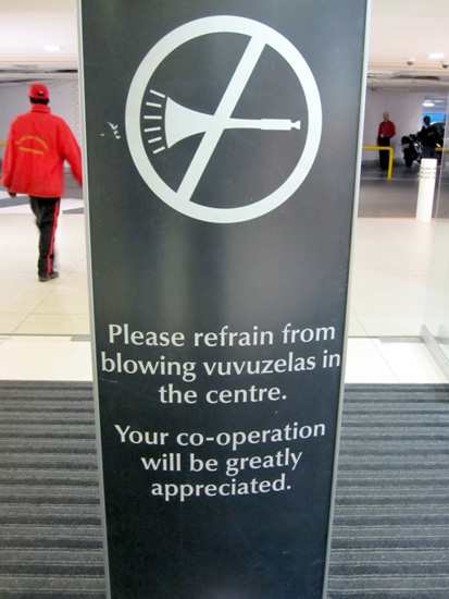 No Vuvuzelas Sign, South Africa.