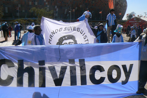 Argentina Fans, Argentina v South Korea, Soccer City, Joburg, World Cup 2010, South Africa.